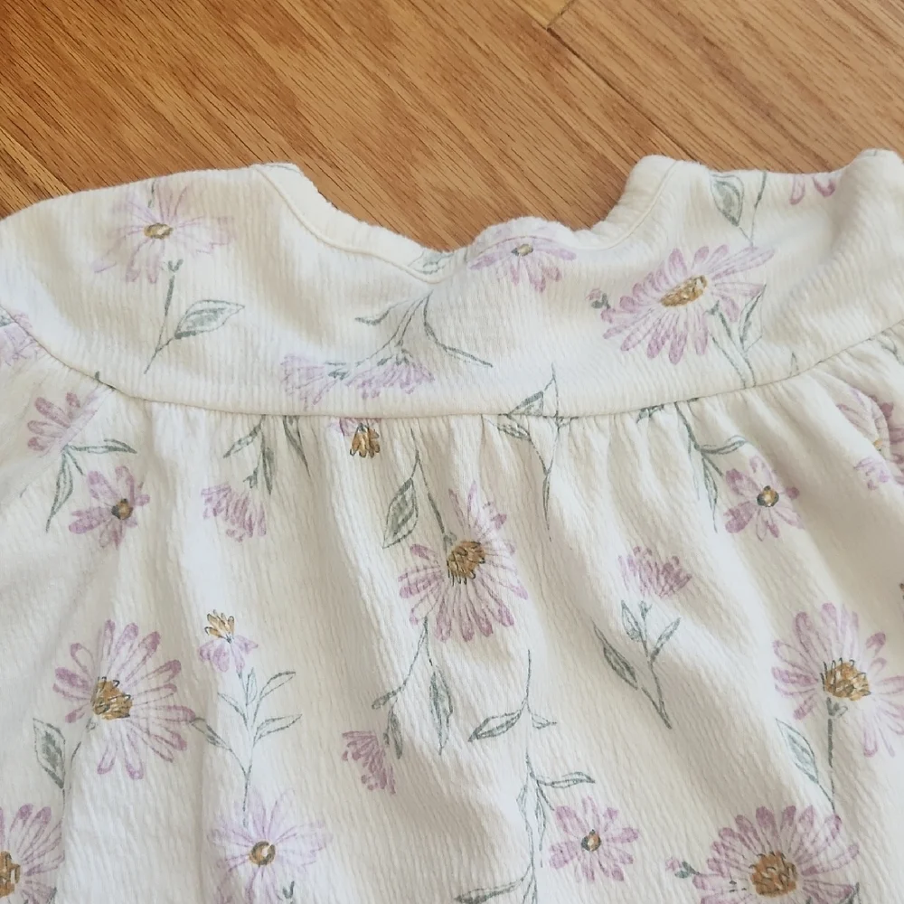 Carter's Soft White Baby Long Sleeves Dress 12 Months